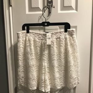 Lane Bryant White Lace Crochet Shorts